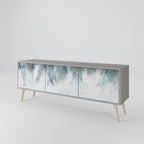 PALM VEIL 3-Door TV Stand in Grey Finish