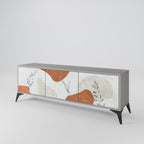 TRANQUIL TWIG Mueble de TV de 3 Puertas en Acabado Gris