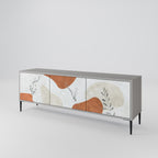 TRANQUIL TWIG Mueble de TV de 3 Puertas en Acabado Gris