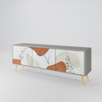 TRANQUIL TWIG Mueble de TV de 3 Puertas en Acabado Gris