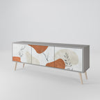 TRANQUIL TWIG Mueble de TV de 3 Puertas en Acabado Gris