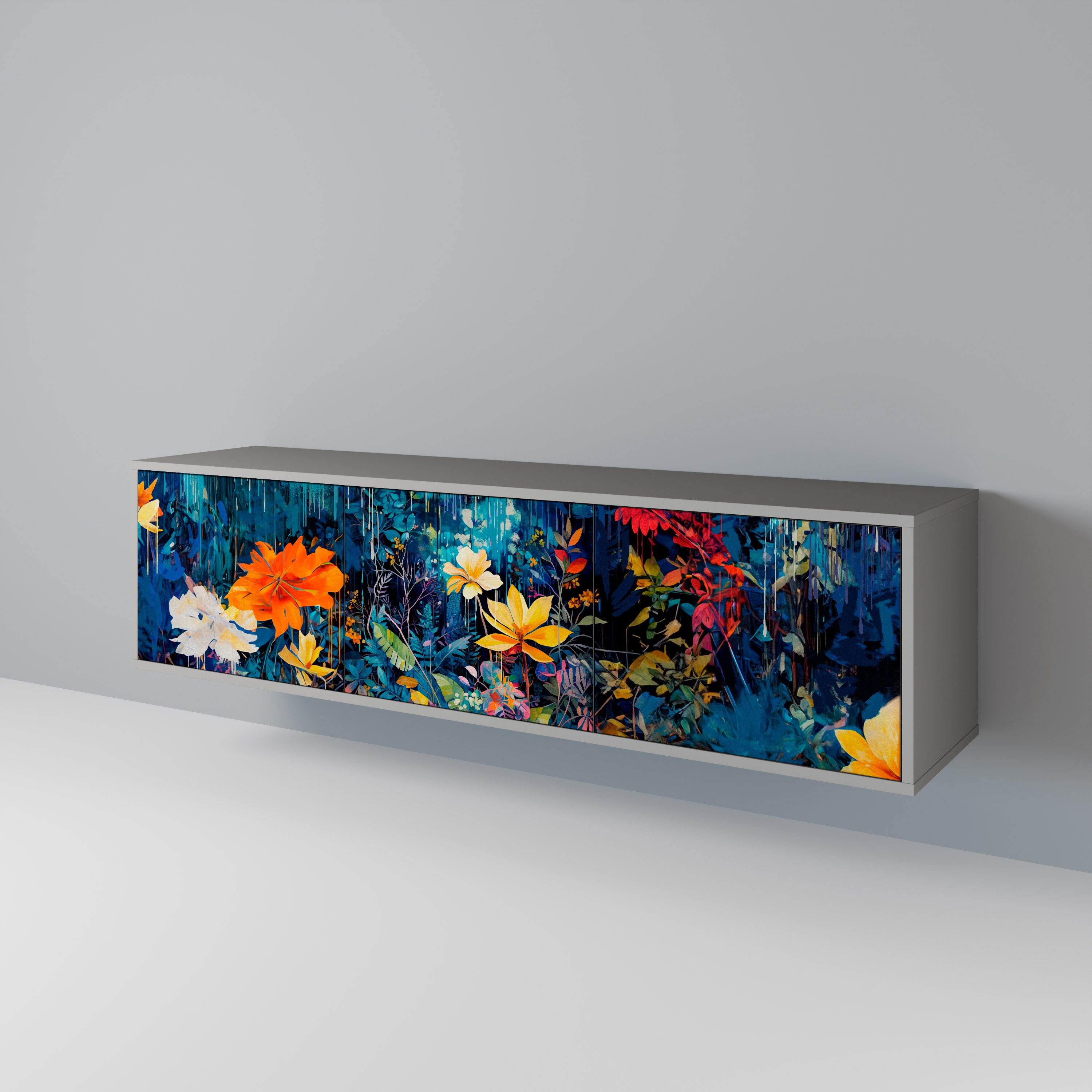 MIDNIGHT BLOSSOM Mueble de TV de 3 Puertas