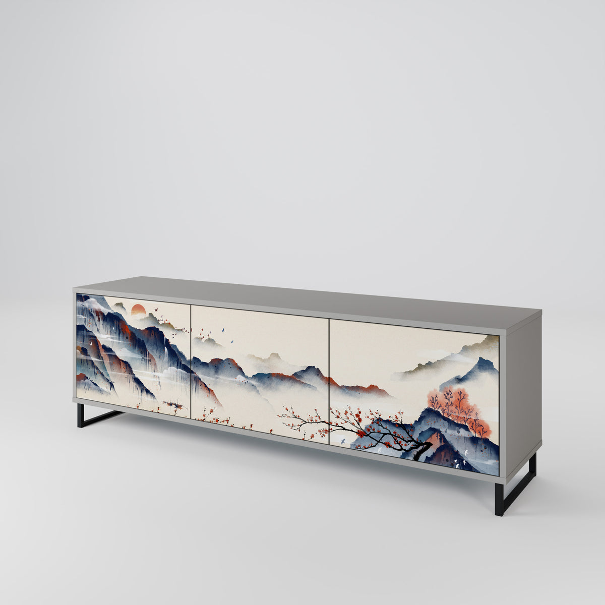 JAPANESE LANDSCAPE Mueble de TV de 3 Puertas