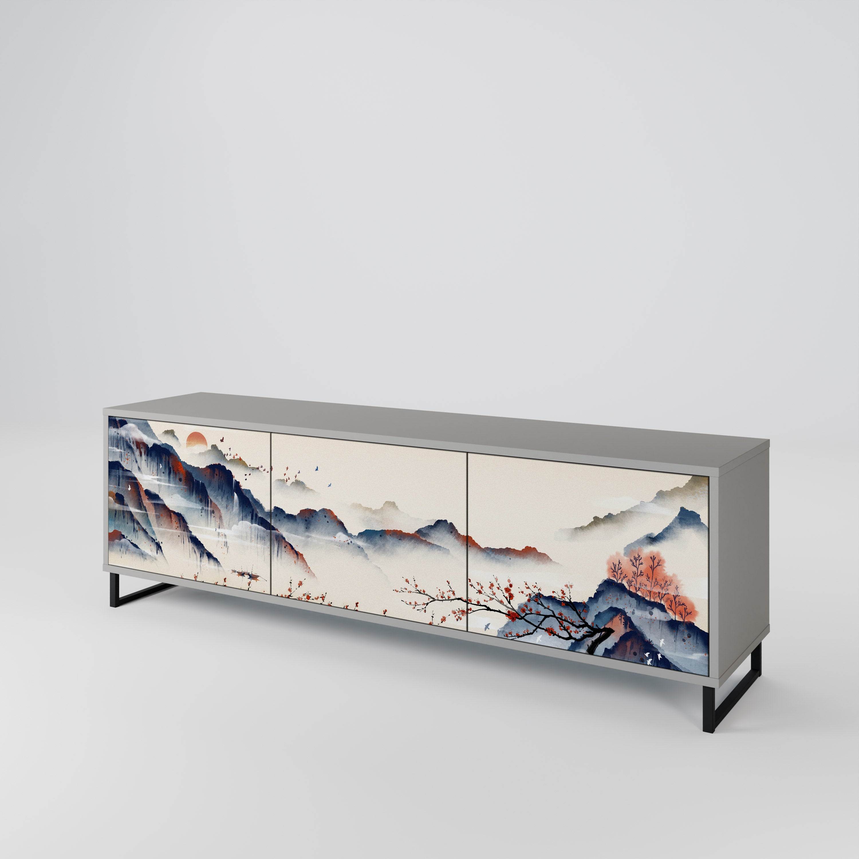 JAPANESE LANDSCAPE Mueble de TV de 3 Puertas