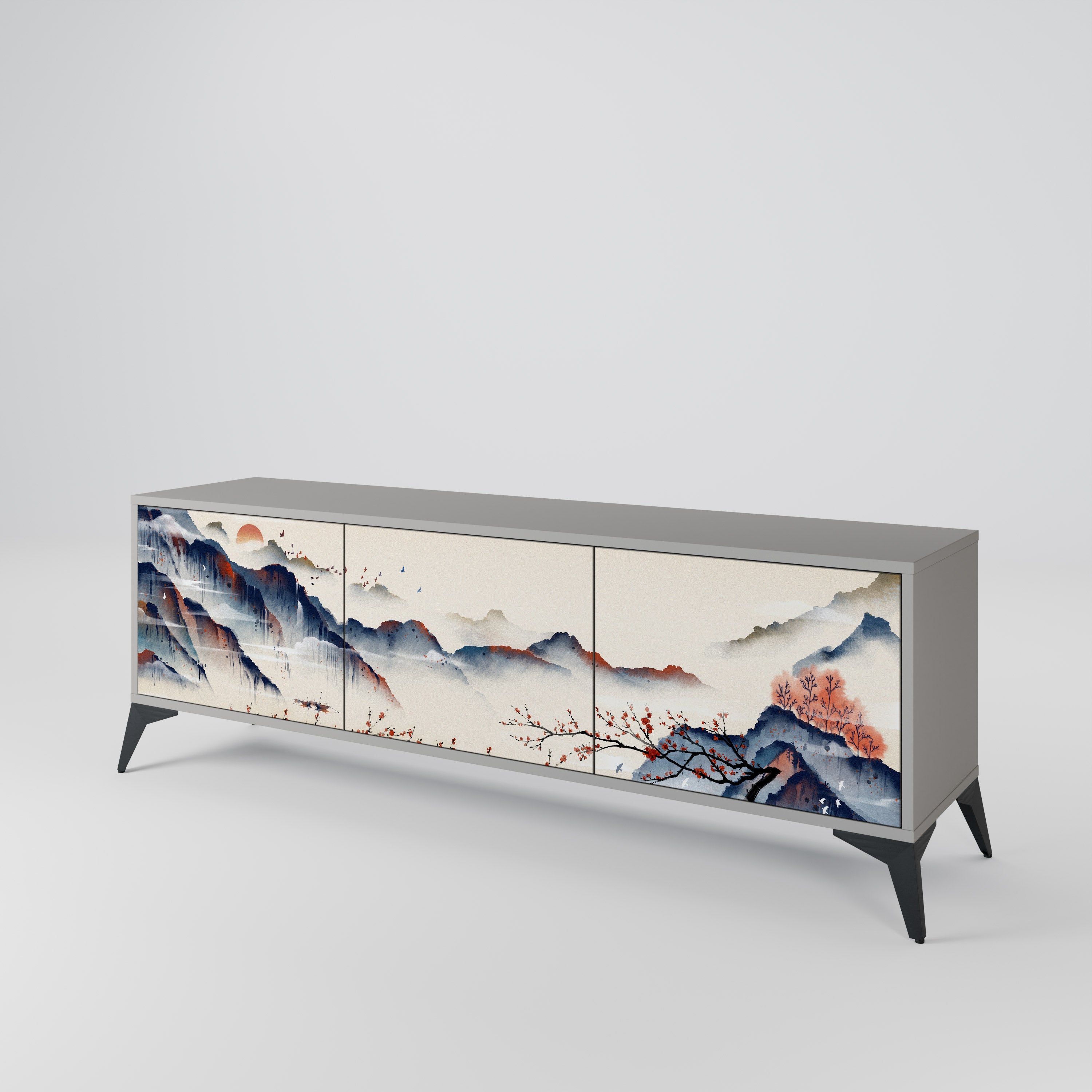 JAPANESE LANDSCAPE Mueble de TV de 3 Puertas