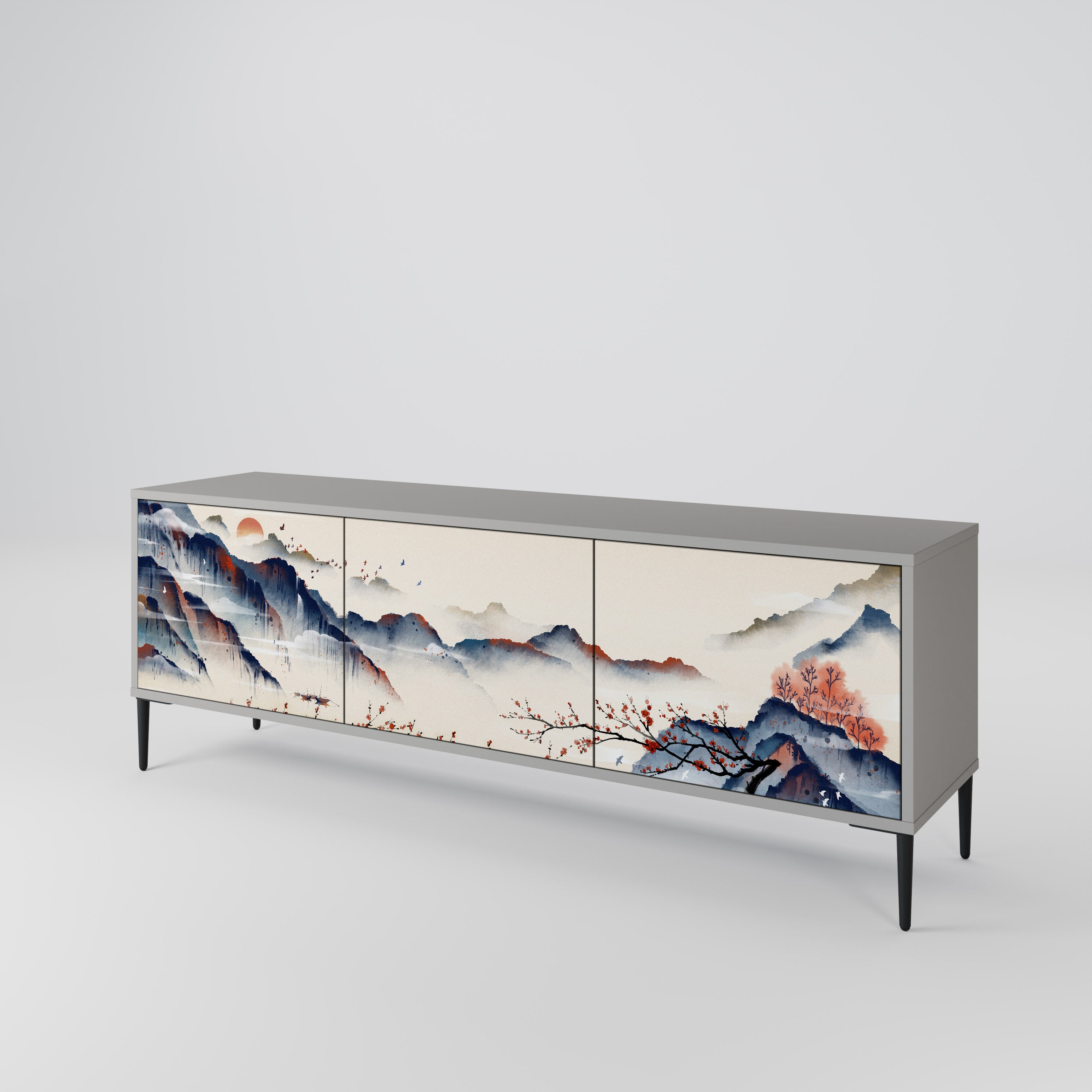 JAPANESE LANDSCAPE Mueble de TV de 3 Puertas