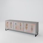 THE DELIQUESCE Mueble de TV de 3 Puertas en Acabado Gris