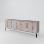 THE DELIQUESCE Mueble de TV de 3 Puertas en Acabado Gris