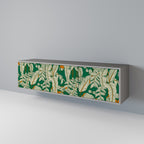 VERDANT PLEASURES Mueble de TV de 3 Puertas en Acabado Gris