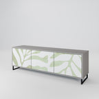 BOTANICAL SPARK 3-Door TV Stand in Grey Finish
