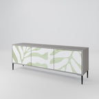 BOTANICAL SPARK 3-Door TV Stand in Grey Finish