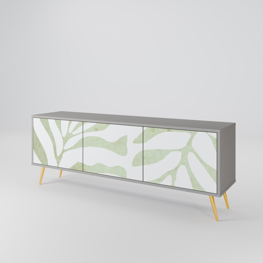 BOTANICAL SPARK 3-Door TV Stand in Grey Finish