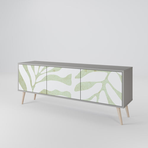 BOTANICAL SPARK 3-Door TV Stand in Grey Finish