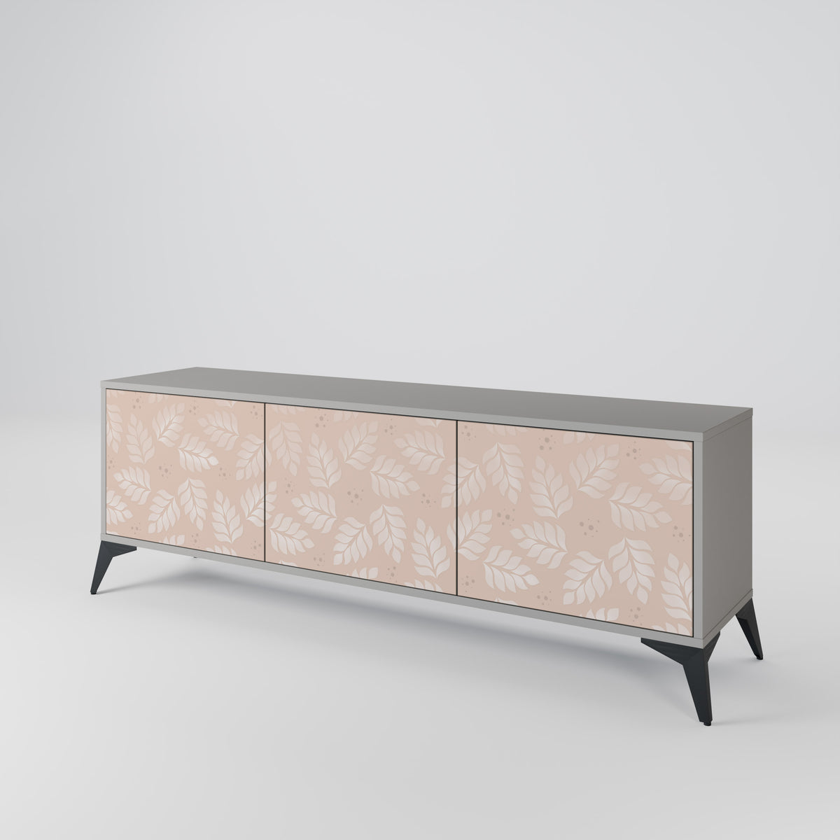 LEAVES ON BEIGE Mueble de TV de 3 Puertas