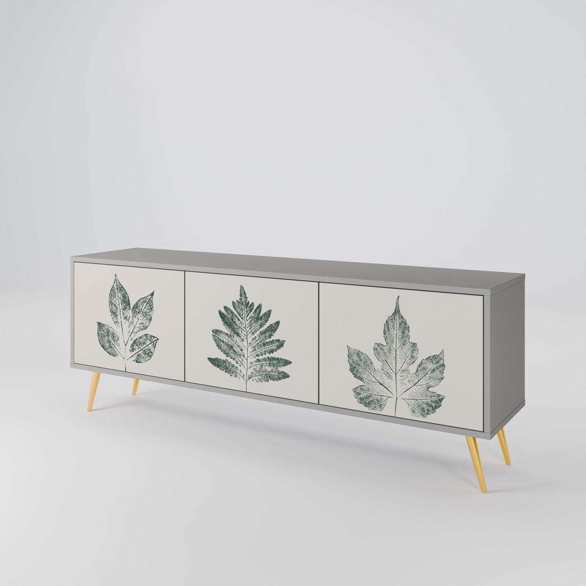 GREEN LEAFY STAMPS Mueble de TV de 3 Puertas