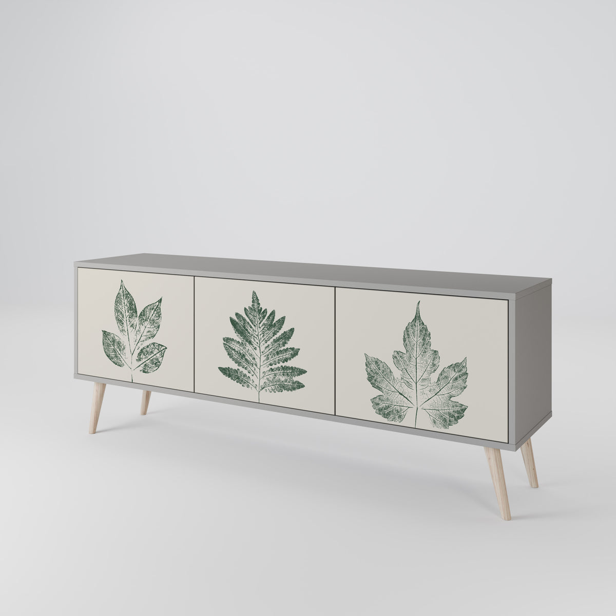 GREEN LEAFY STAMPS Mueble de TV de 3 Puertas