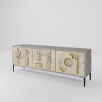 SAND SCULPTURES 3-Door TV Stand in Grey Finish