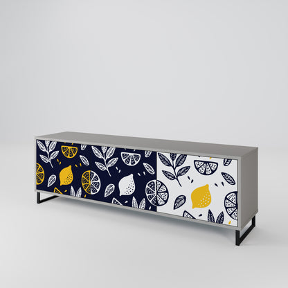 CITRUS BLACK AND WHITE Mueble de TV de 3 Puertas
