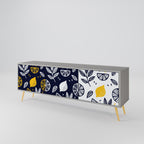 CITRUS BLACK AND WHITE Mueble de TV de 3 Puertas en Acabado Gris