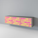 SKATEBOARD ARTISTRY 3-Door TV Stand in Grey Finish