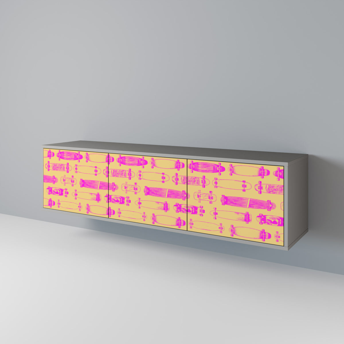 SKATEBOARD ARTISTRY Mueble de TV de 3 Puertas