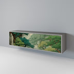 VERDURE ABYSS Mueble de TV de 3 Puertas en Acabado Gris