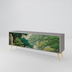 VERDURE ABYSS Mueble de TV de 3 Puertas en Acabado Gris