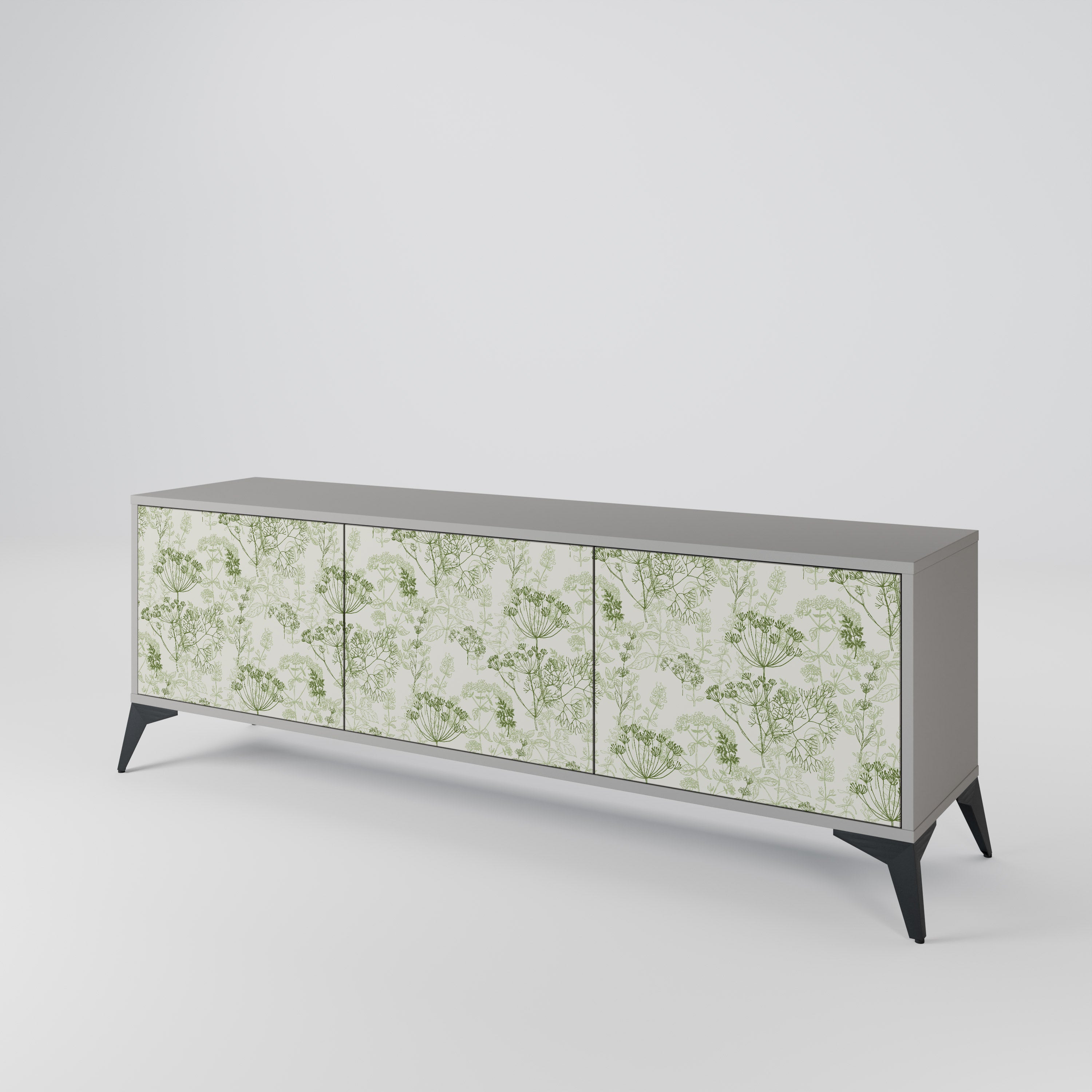Mueble de TV FENNEL BALDACHIN de 3 puertas en acabado gris