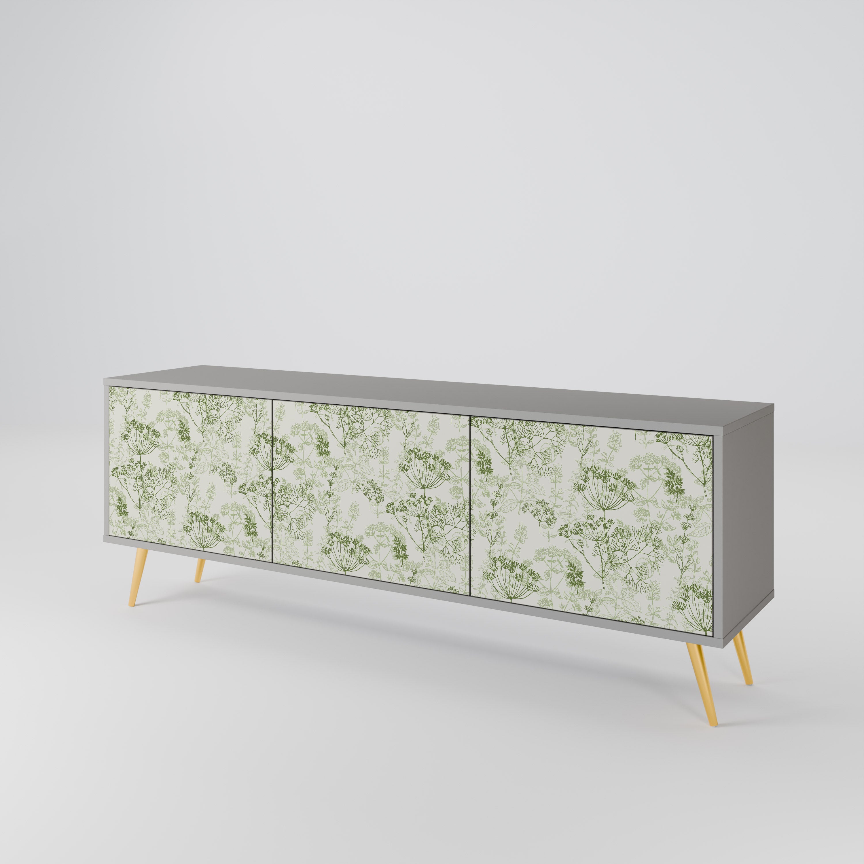 Mueble de TV FENNEL BALDACHIN de 3 puertas en acabado gris