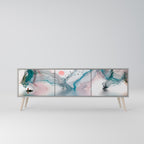 VELVET CROSSING Mueble de TV de 3 Puertas en Acabado Gris