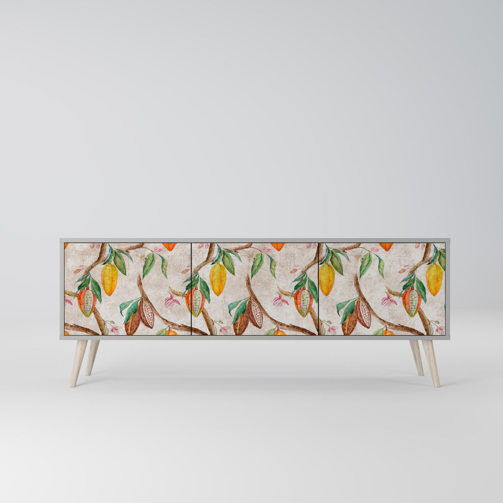 Mueble de TV de 3 puertas COCOA FRUITS en acabado gris