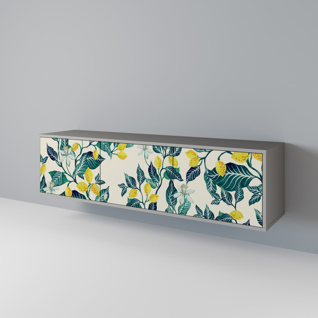 Mueble de TV de 3 puertas LEMON TREE en acabado gris