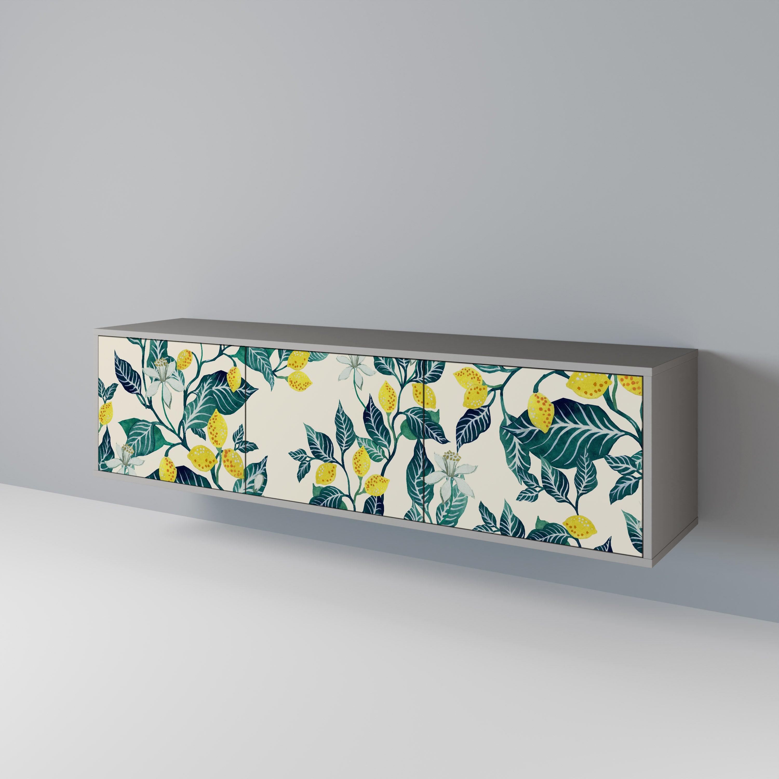 Mueble de TV de 3 puertas LEMON TREE en acabado gris