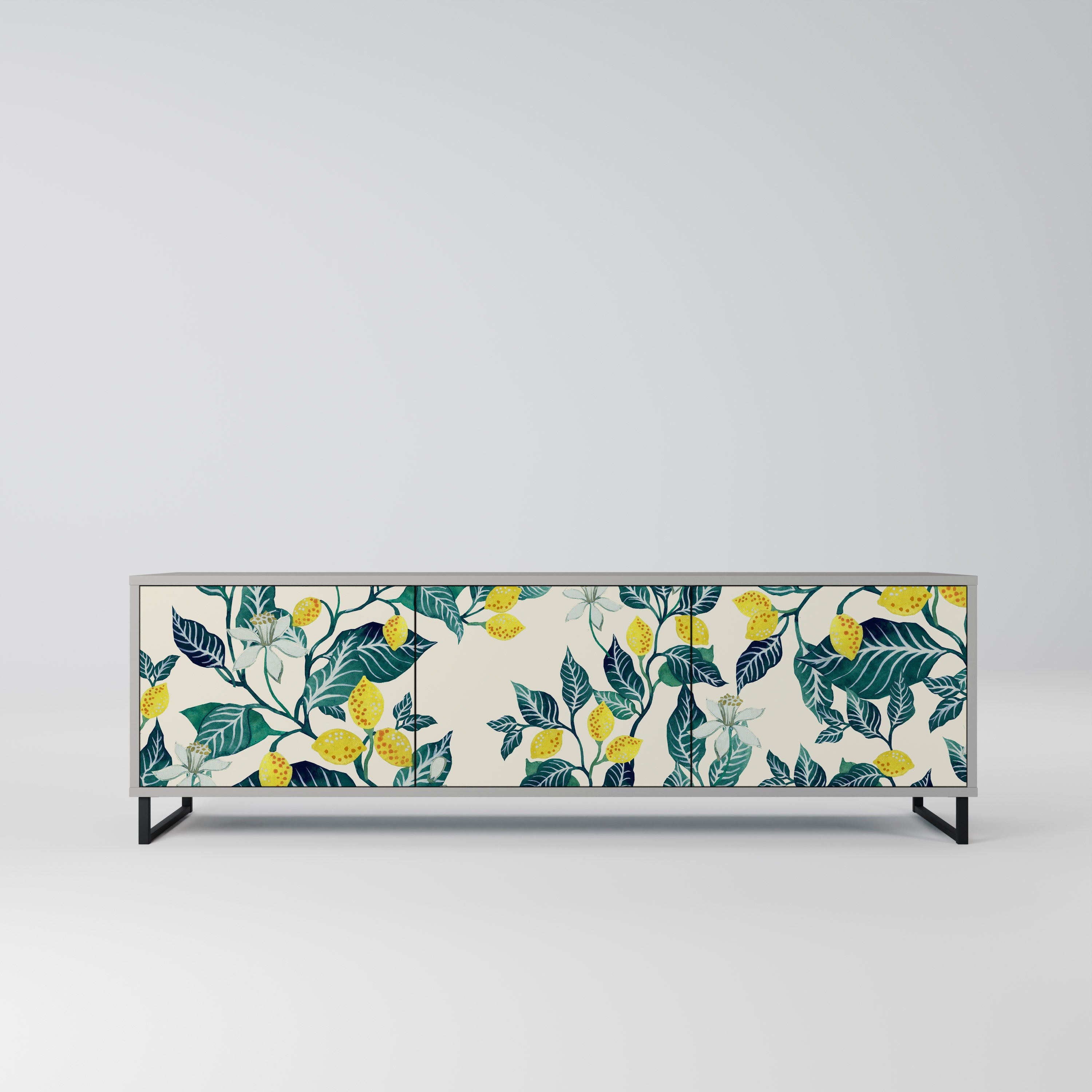 Mueble de TV de 3 puertas LEMON TREE en acabado gris