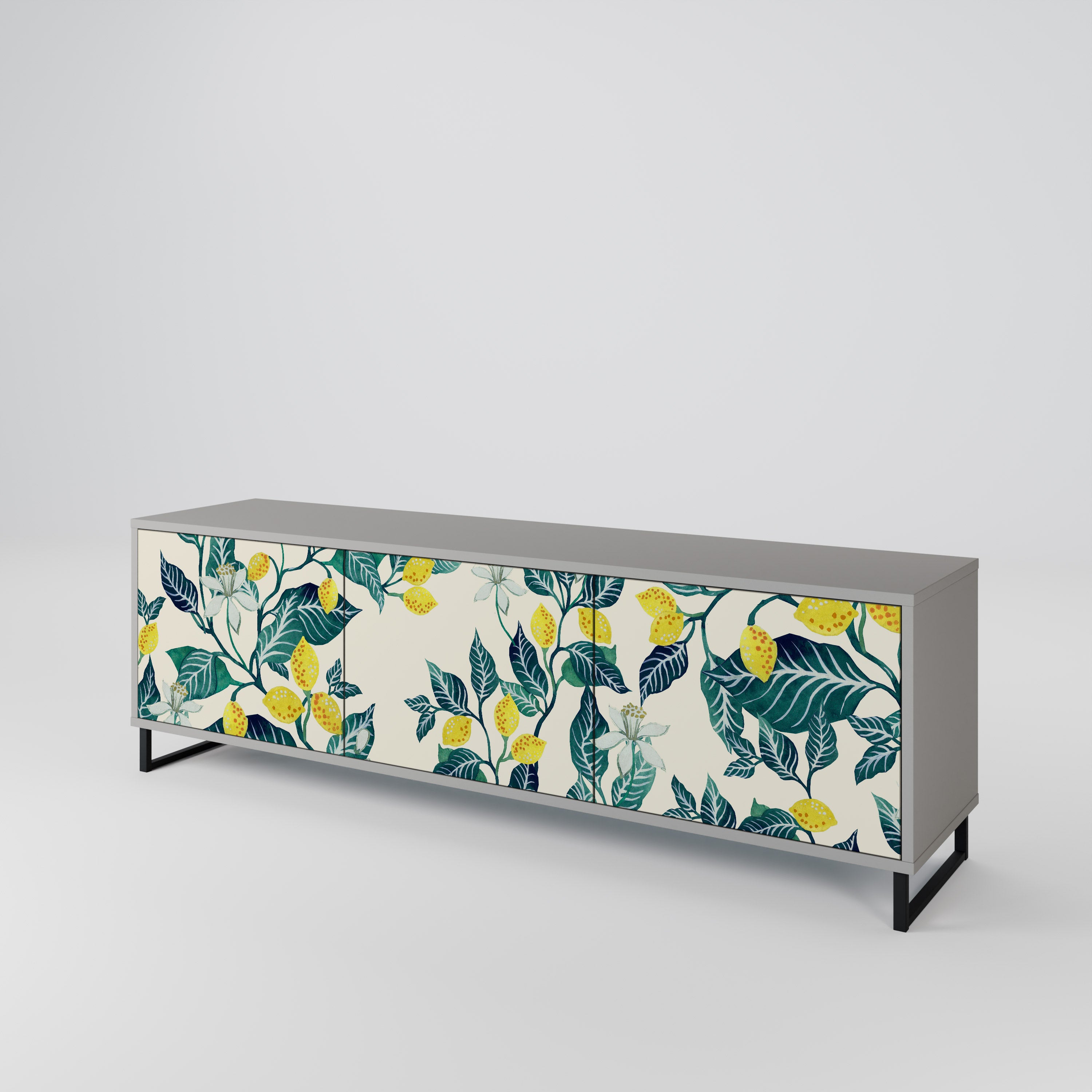 Mueble de TV de 3 puertas LEMON TREE en acabado gris