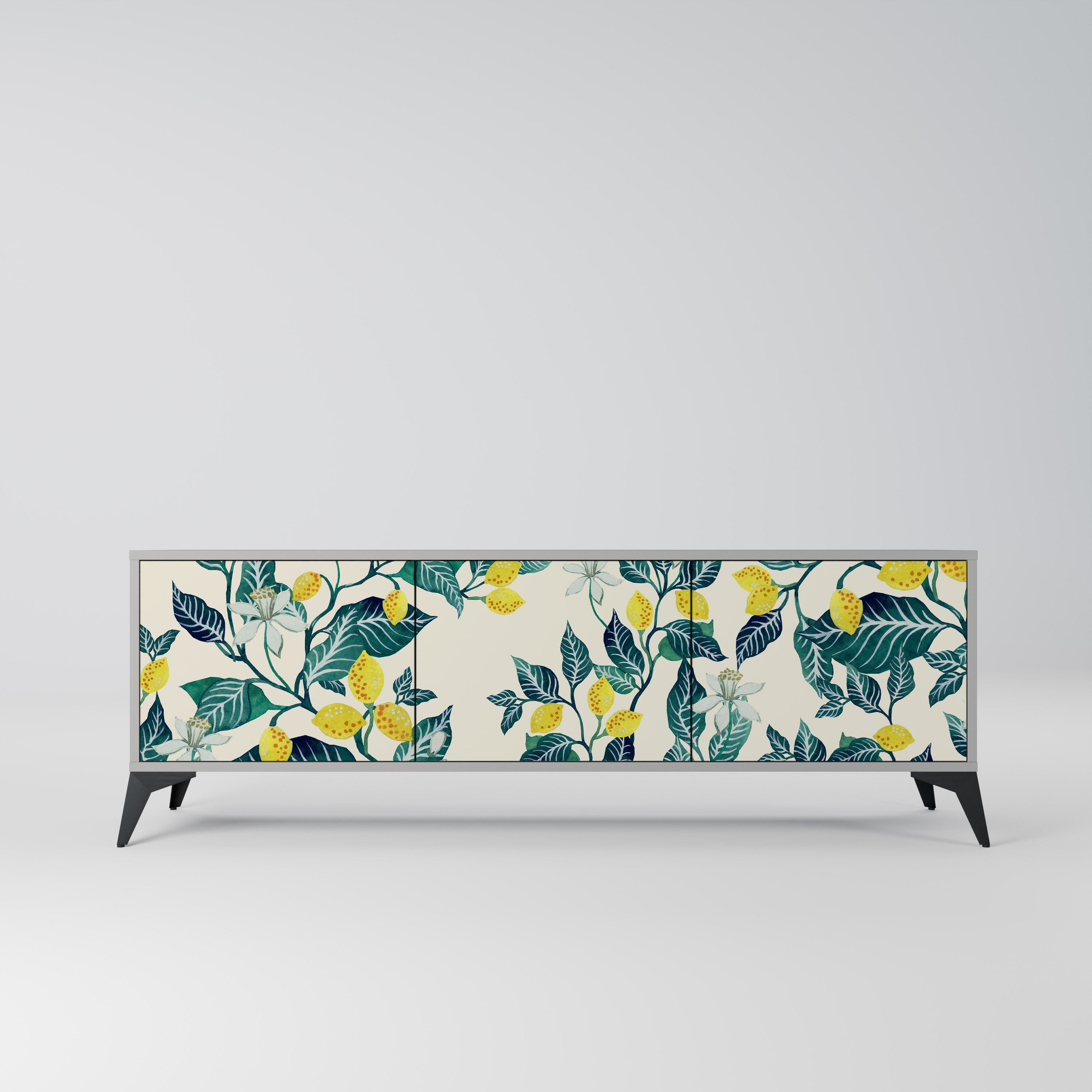 Mueble de TV de 3 puertas LEMON TREE en acabado gris