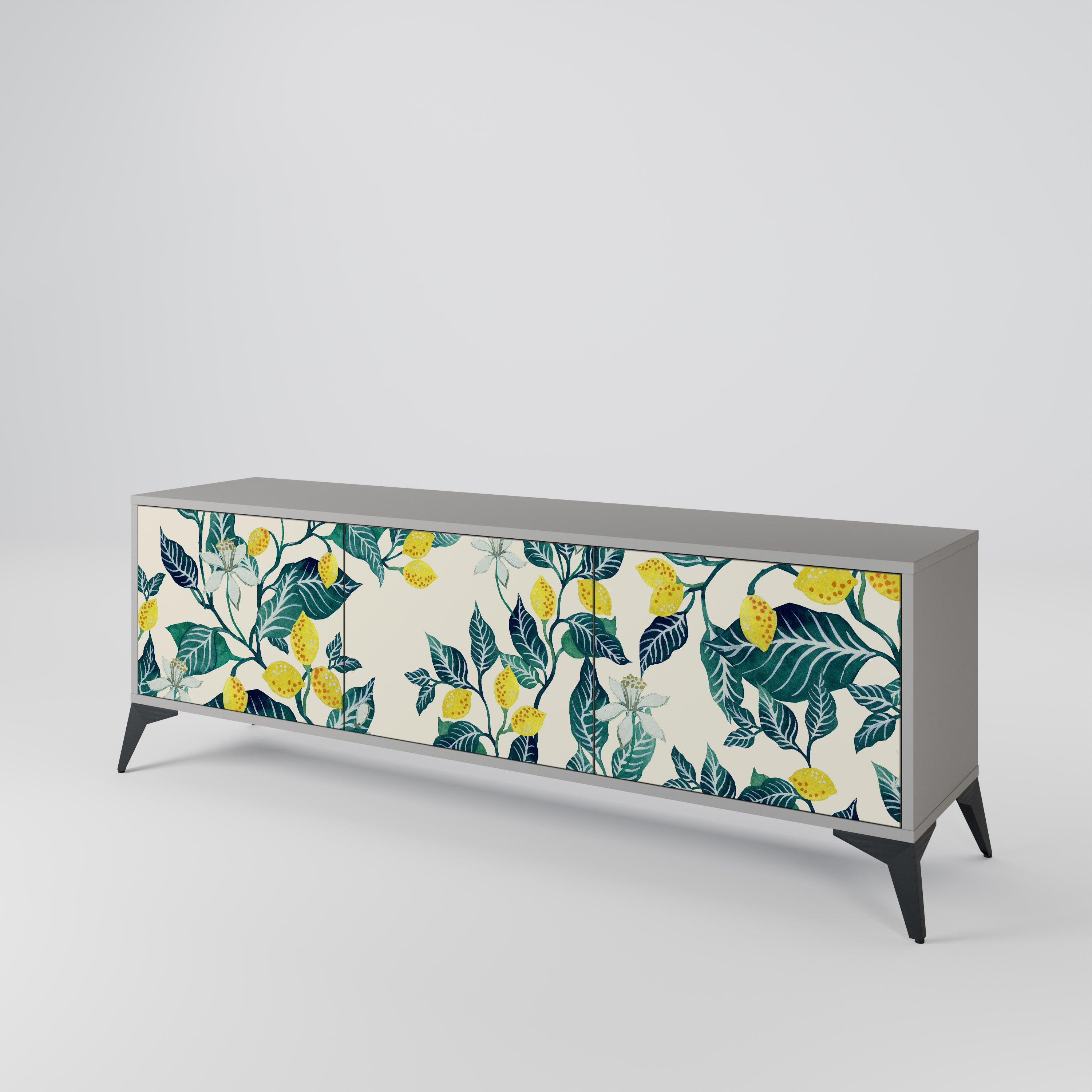 Mueble de TV de 3 puertas LEMON TREE en acabado gris