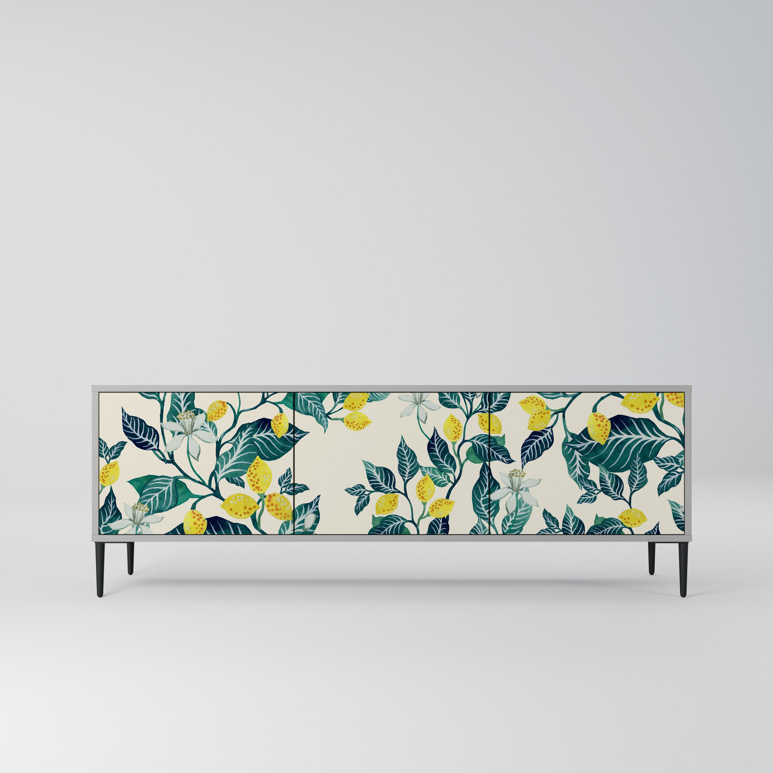 Mueble de TV de 3 puertas LEMON TREE en acabado gris