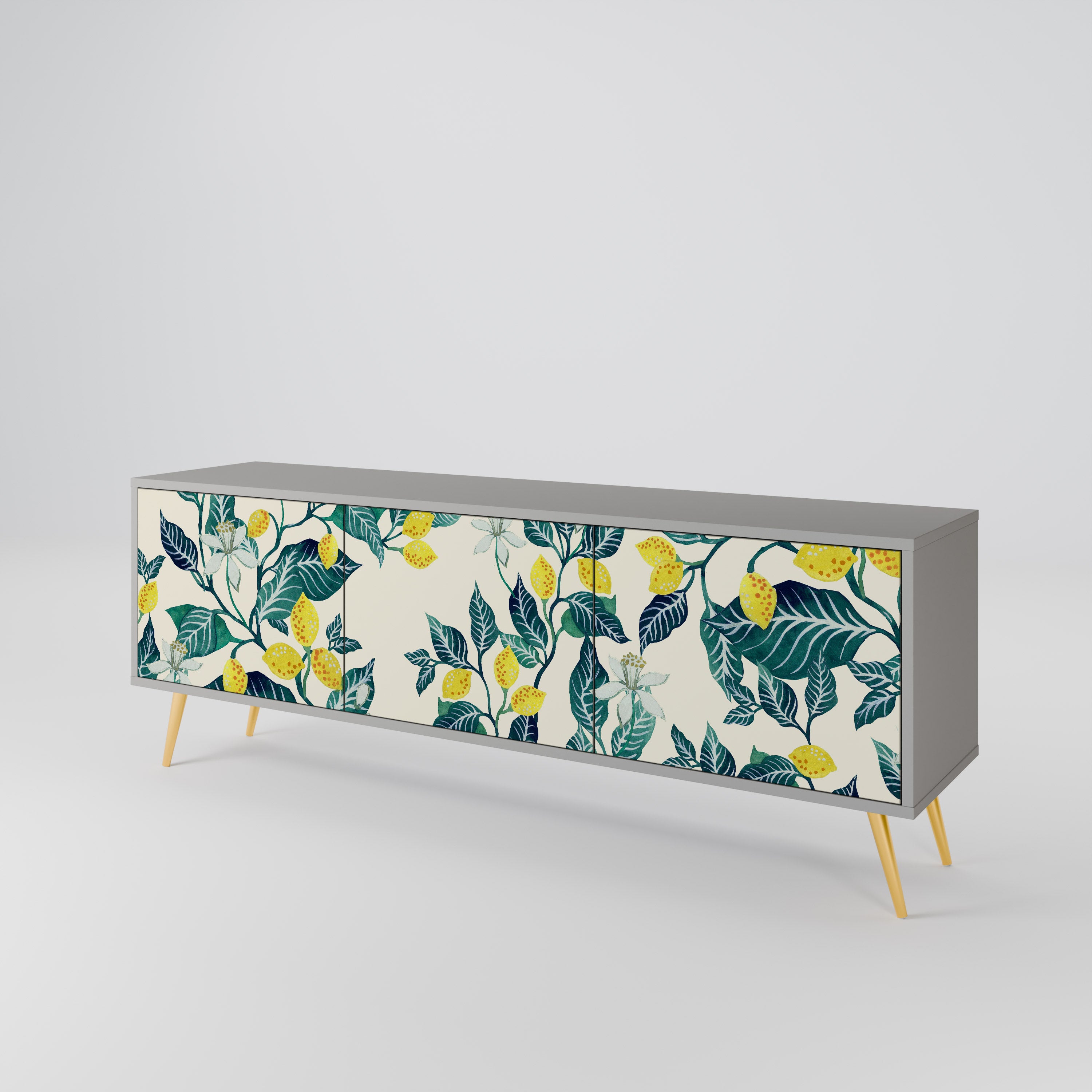 Mueble de TV de 3 puertas LEMON TREE en acabado gris
