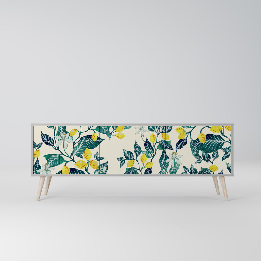 Mueble de TV de 3 puertas LEMON TREE en acabado gris