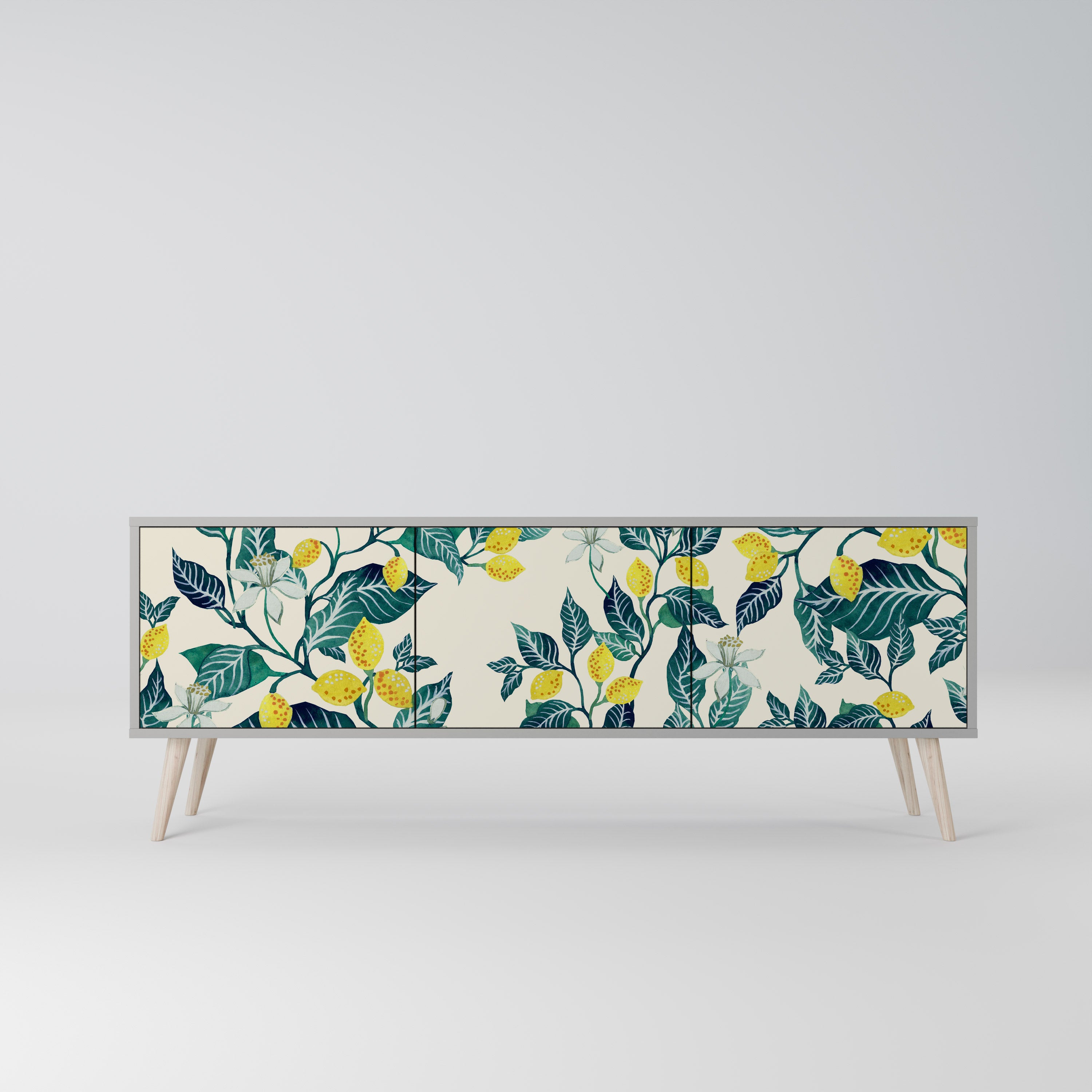Mueble de TV de 3 puertas LEMON TREE en acabado gris