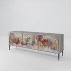 VEILED SUMMIT Mueble de TV de 3 Puertas en Acabado Gris