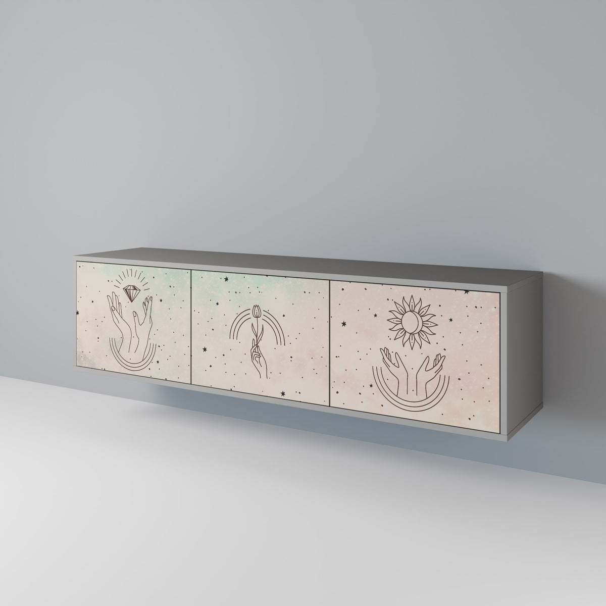 DELICATE BEAUTY Mueble de TV de 3 Puertas