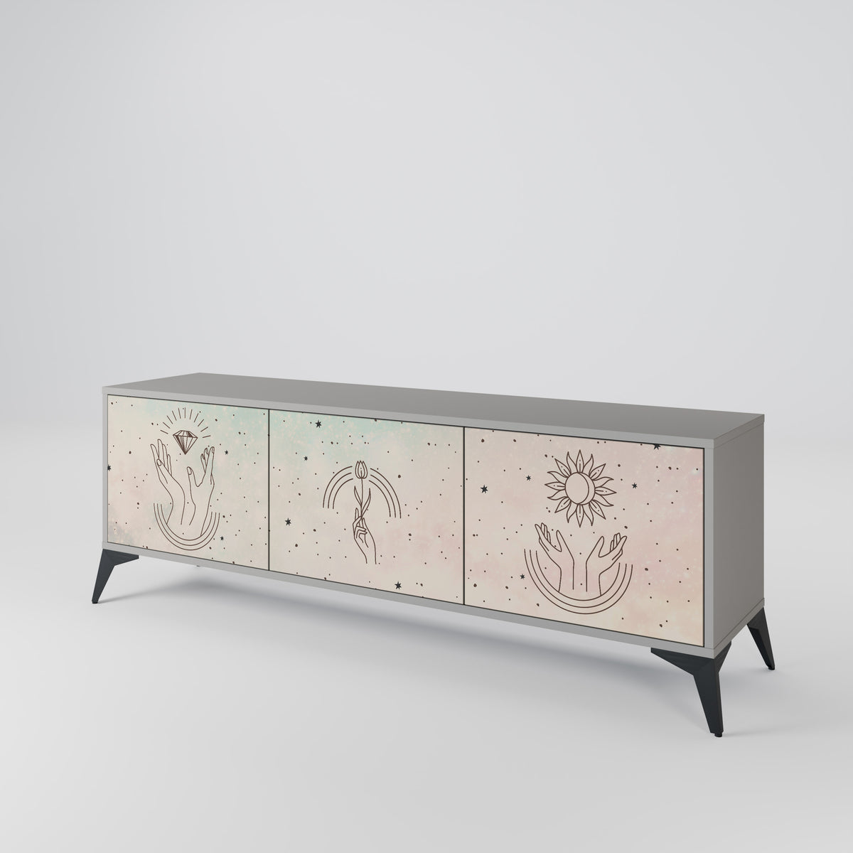DELICATE BEAUTY Mueble de TV de 3 Puertas