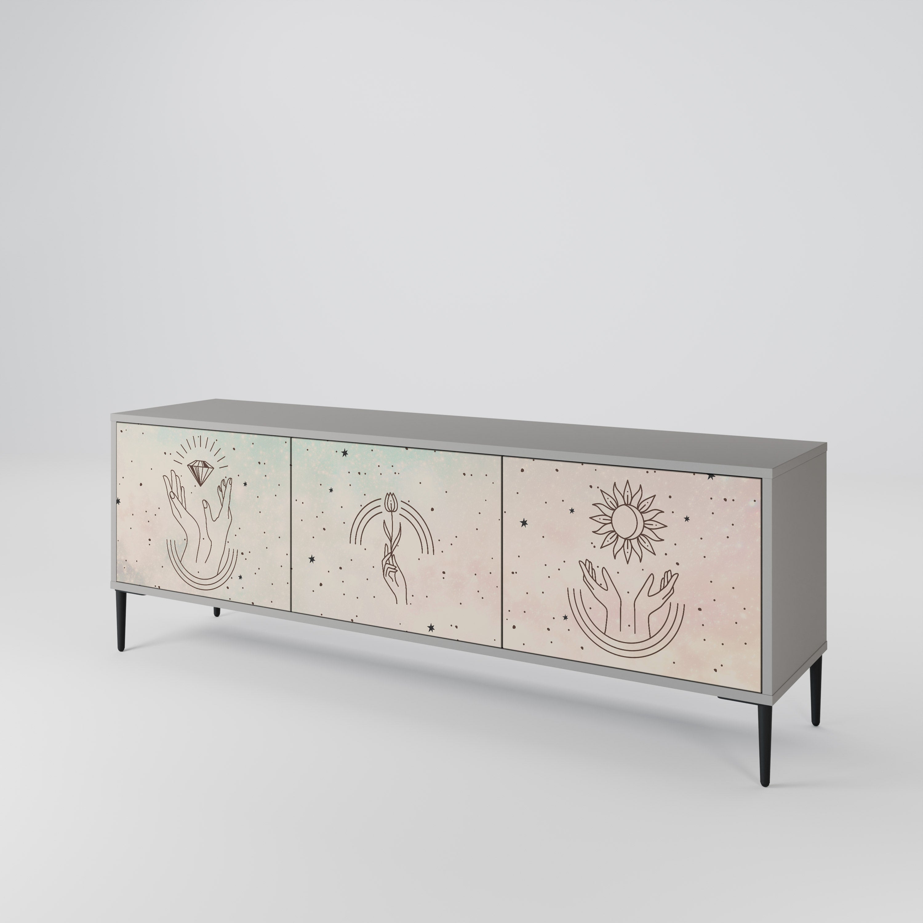 DELICATE BEAUTY Mueble de TV de 3 Puertas
