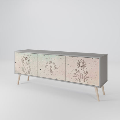 DELICATE BEAUTY Mueble de TV de 3 Puertas