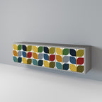 WEIGHTLESS HOURS Mueble de TV de 3 Puertas en Acabado Gris