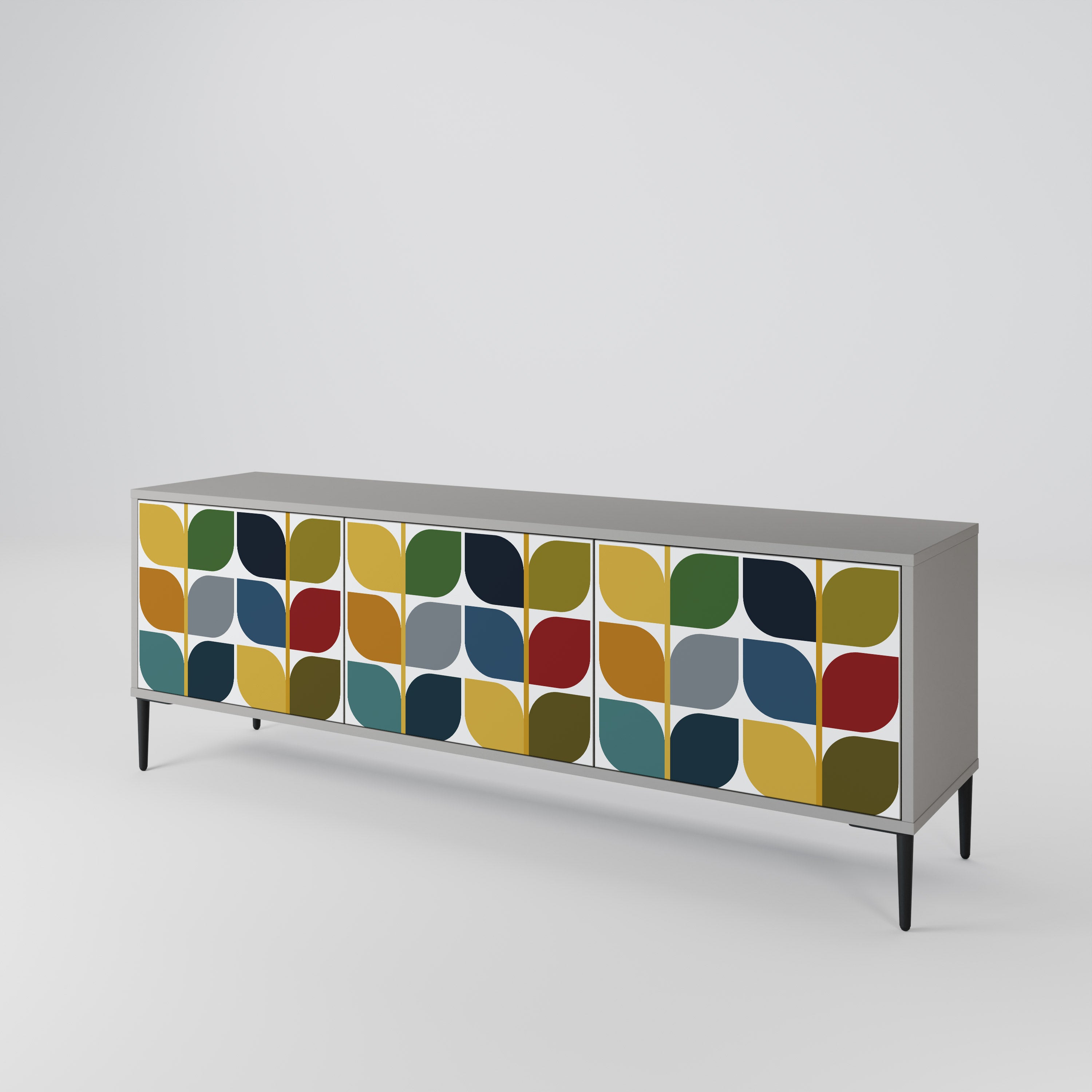 Mueble de TV de 3 puertas WEIGHTLESS HOURS en acabado gris