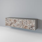 PASSING TIME 3-Door TV Stand in Grey Finish