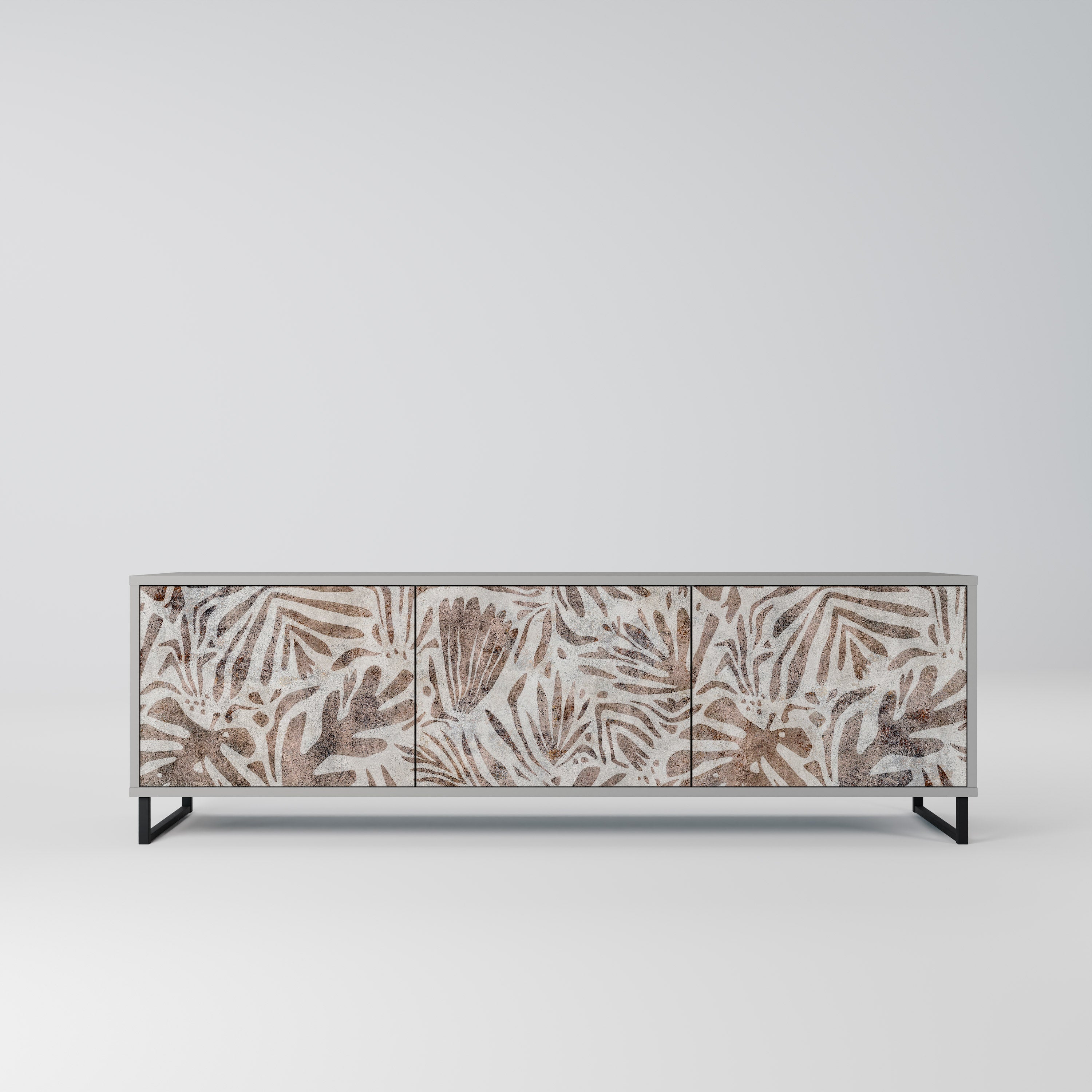 Mueble de TV PASSING TIME de 3 puertas en acabado gris